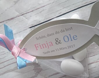 Gastgeschenk Taufe / Babyparty Zwillinge