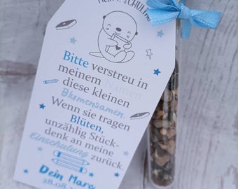 Gastgeschenk Blumensamen Einschulung