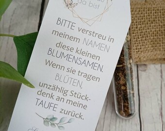 Gastgeschenk Blumensamen Taufe/Kommunion/Konfirmation