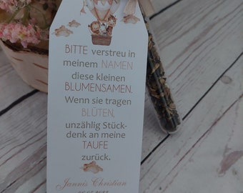 Gastgeschenk Blumensamen Taufe/Kommunion /Konfirmation