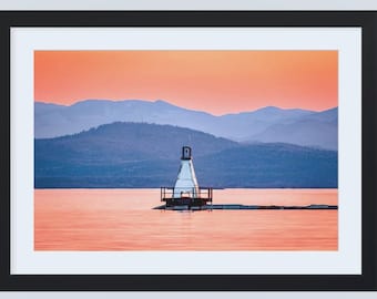 Framed Champlain Sunset Print