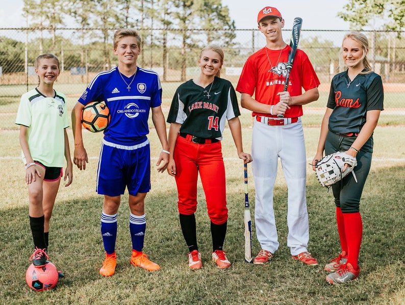 Baseball Bat Cross in Pure Italian 18kt Gold Over Sterling Silver, With