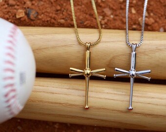 Baseball Cross Necklace - Etsy