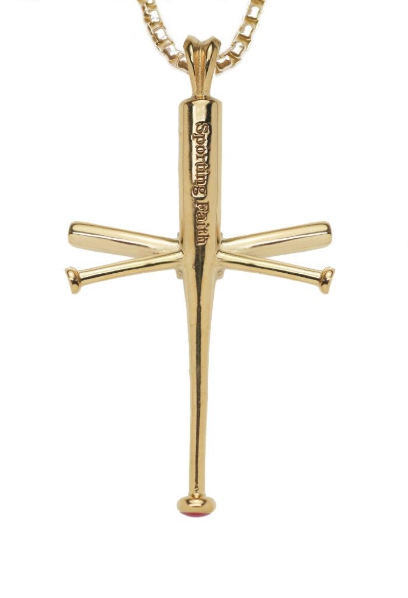 Baseball Bat Cross in Pure Italian 18kt Gold Over Sterling Etsy