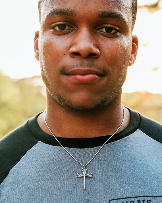 Lacrosse cross necklace sale