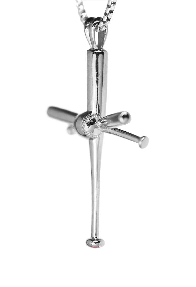 Handmade Solid Sterling Silver Baseball Bat Cross Pendant Etsy
