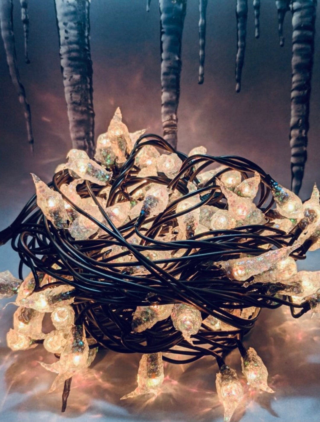 Teeny Incandescent String Light 100 Count Icicles Handmade Etsy