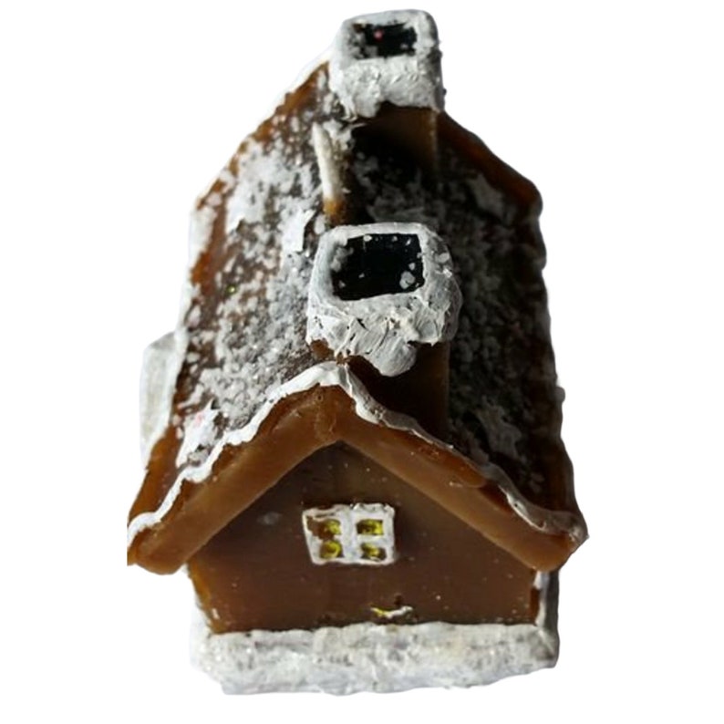 Handgemachte, weihnachtlich dekorative Kerze Lebkuchenhaus Perfektes Geschenk für die Adventszeit Bild 3