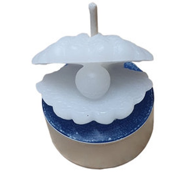 Handgemachtes Teelicht in Form einer entzückenden Perlmuschel - Perfekte Tischdeko und Geschenkidee mit maritimem Flair!