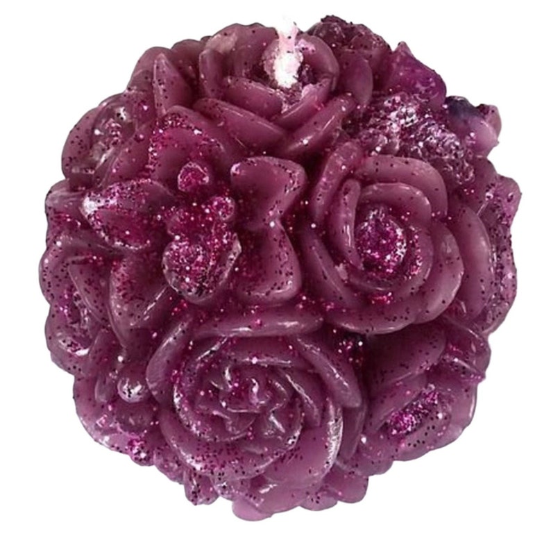 Candle flower ball, motif candle, candle Lila