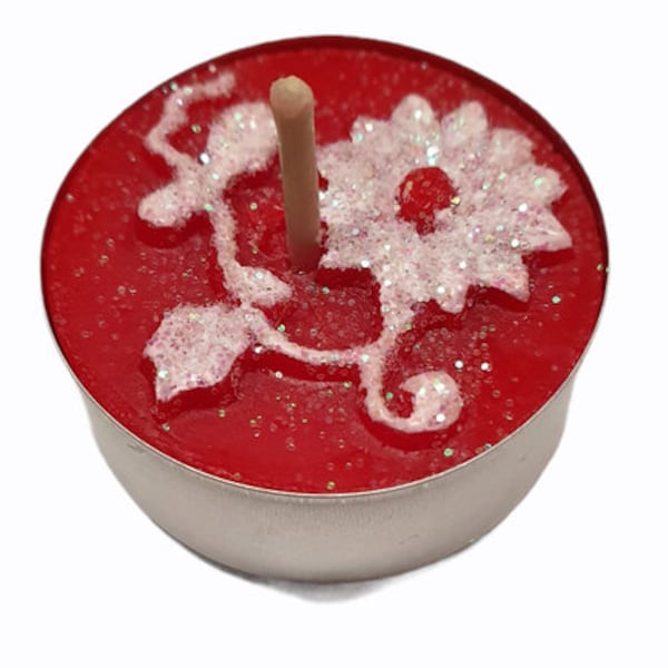 Handgemachte Teelicht Eisblume - Perfekte Tischdeko für die Adventszeit und für ein weihnachtliches Geschenk oder Mitbringsel