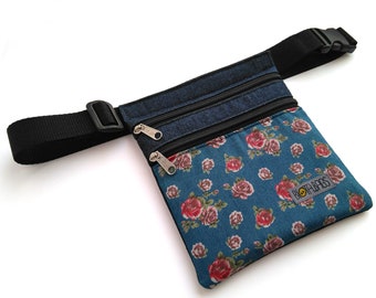 Fanny pack, Roses Waist bag, Hip bag, Belt bag, Handmade Bum bag