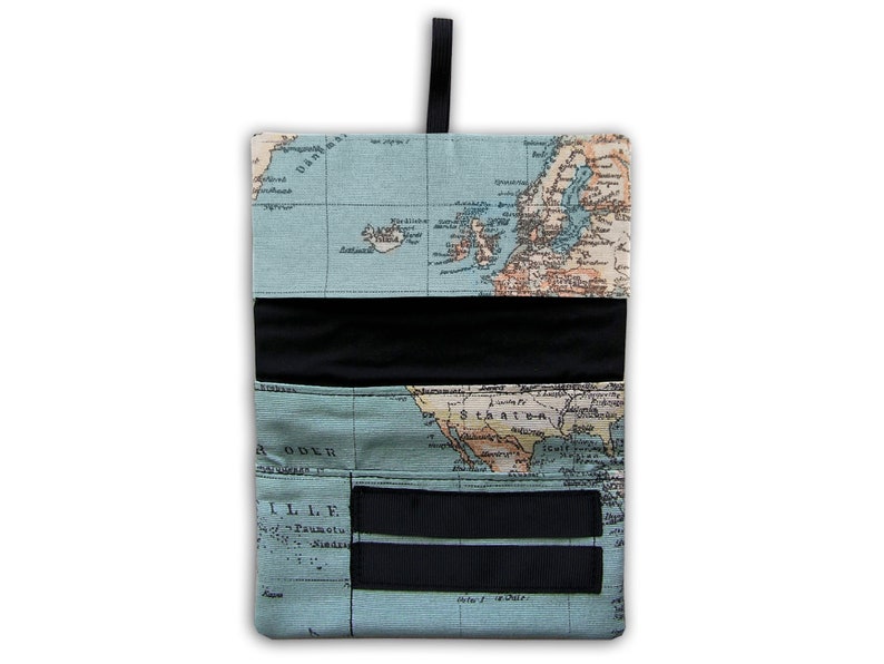 Tobacco pouch, world map fabric print image 5