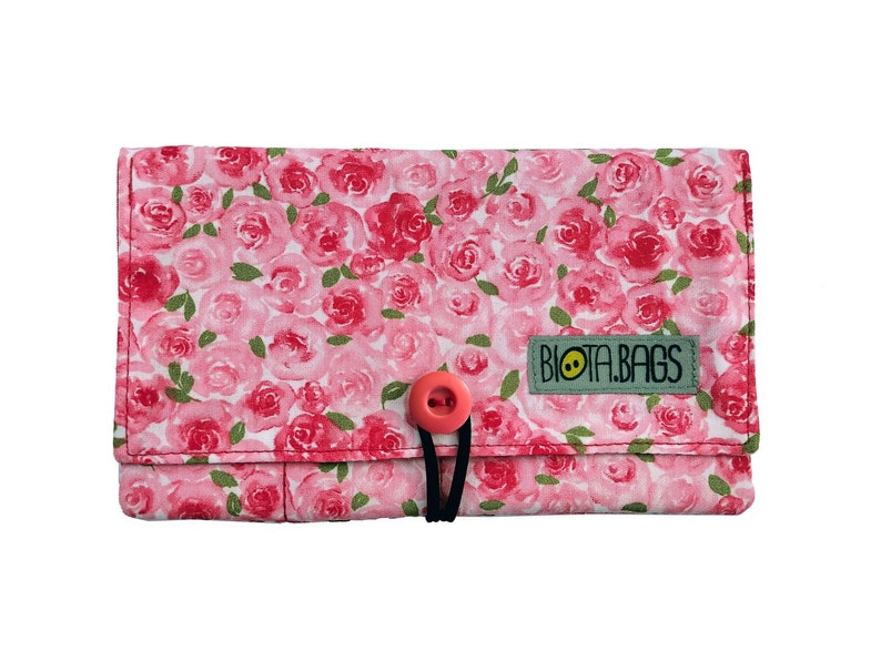 Tobacco pouch Flowers, Tobacco fabric pouch with pockets, smoking bag Flores rosa