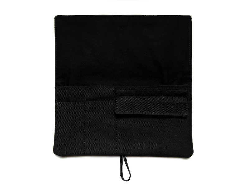 Tobacco pouch black color, handmade tobacco bag, smoking pouch with pockets, rolling tobacco pouch for smoking people, tobacco wallet image 9