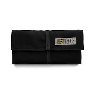 Tobacco pouch, Tobacco fabric case with pockets, Smoking bag black color Black