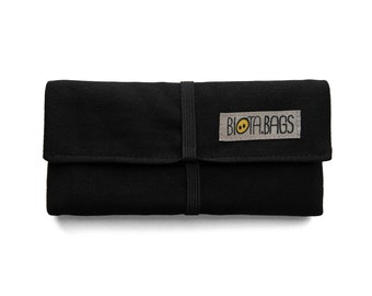 Tobacco pouch, Tobacco fabric case with pockets, Smoking bag black color