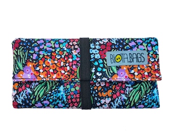Wildflowers fabric rolling tobacco cigarette case, Tobacco case, Handmade tobacco pouch, Smoker gift, Tobacco accessory case