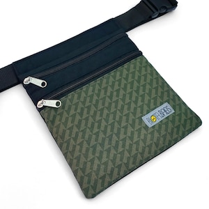 Sac banane Flèches vertes, Sac bandoulière, Sac taille ceinture fait main, Sac à main croisé