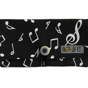 Tobacco Pouch case Musical Notes, Hand rolling tobacco bag, handcrafted smoker kit, Gift for smoker