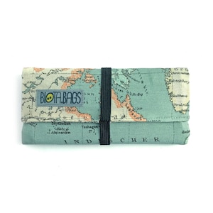 Porta tabacco mappa del mondo, Astuccio fumatore in stoffa, Tobacco pouch, Regalo per fumatori, Borsello per sigarette