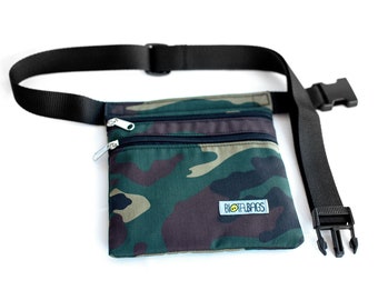 Riñonera de tela Camuflaje, bolso bandolera lateral