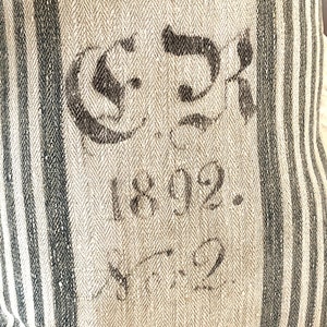 1892: large pillow made of strong linen sack image 3