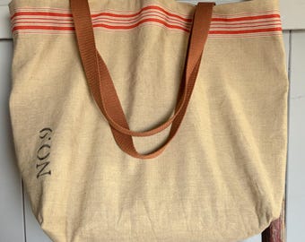 Borsa da mercato/borsa per la spesa realizzata con vecchio lino