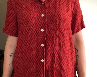 Red blouse | Etsy