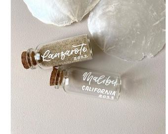 Personalisierte Sand Flasche // Flitterwochen Andenken // Honeymoon Sand Keepsake // sand jar // klein