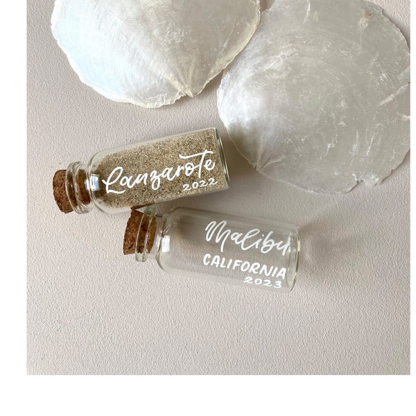 Personalisierte Sand Flasche // Flitterwochen Andenken // Honeymoon Sand Keepsake // sand jar // klein