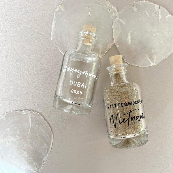 Personalisierte Sand Flasche // Flitterwochen Andenken // Honeymoon Sand Keepsake // sand jar // groß