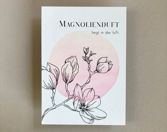 Designkarte "Magnolie" // Postkarte // Ostern // Frühling // Kunstdruck