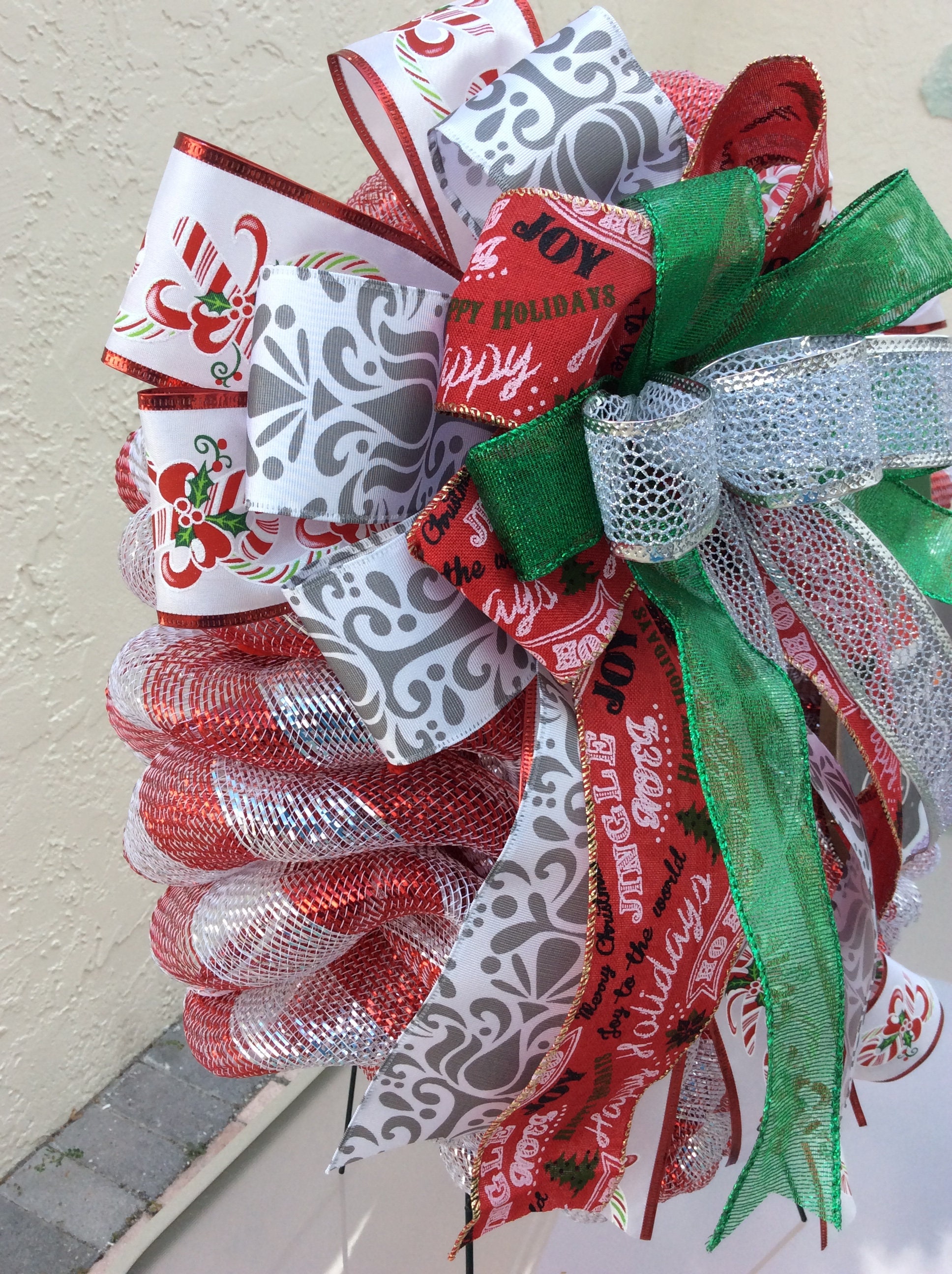 Christmas Wreath Merry Christmas Door Hanger Happy Holidays | Etsy