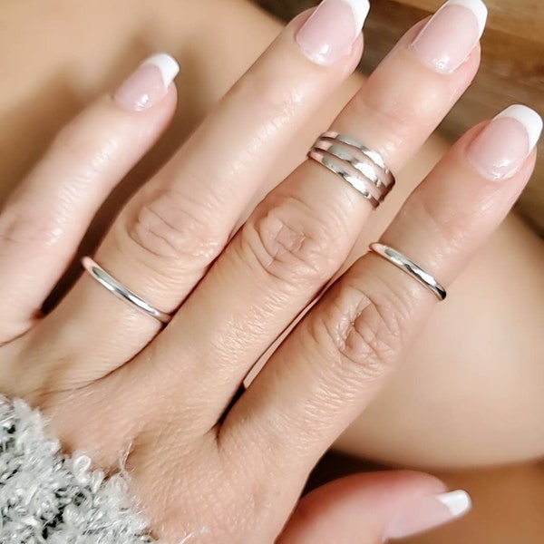 Sterling zilveren band, zijn hare ring, 2mm ring, mannenring, damesring, 925 sterling zilveren ring, trouwring, duimring, maat 2-15