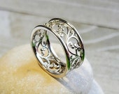 925 Sterling Silver Vines Swirled Women Band, 925 Stamped, Spiral Bali Bohemian Boho Thumb Ring, size 3, 4, 5, 6, 7, 8, 9, 10, 11, 12, 13