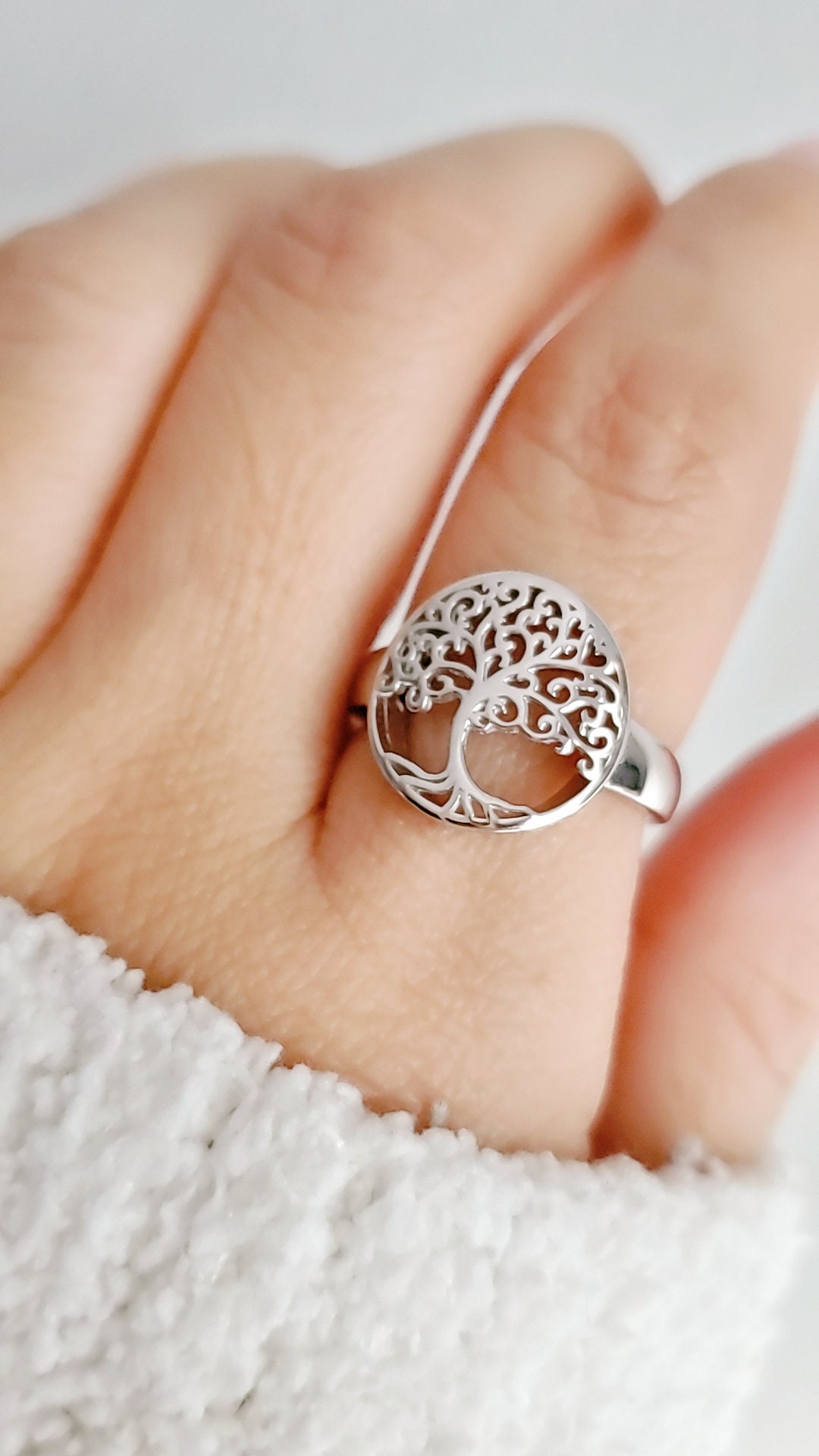 Sterling Silver Tree of Life Ring, Women Ring, 925 Stamped