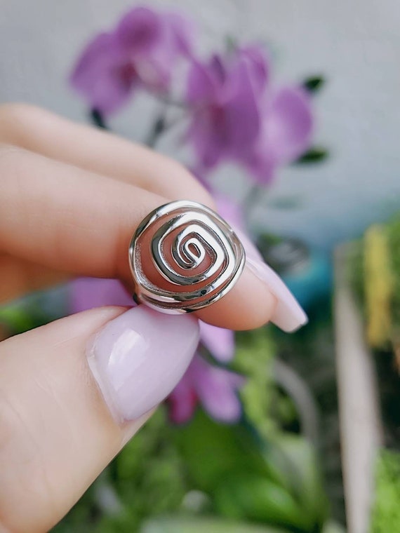 Sterling Silver Double Swirl Ring Handmade One of a Kind | Etsy | Wave ring  silver, Chic rings, Silver