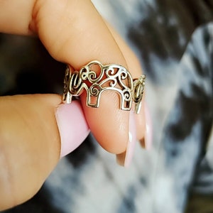 Elephant Ring Sterling Silver Ring Bold Filigree Thumb Wide Band, Statement Ring, Bali Ring, Bohemian Mandala Ring image 9