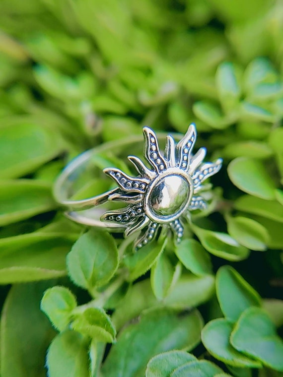 Sterling silver sun ring deals