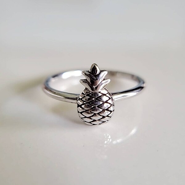 Pineapple Ring, Sterling Silver Ring, 925 stamped, Dainty Boho Ring, Bohemian Ring, non tarnish