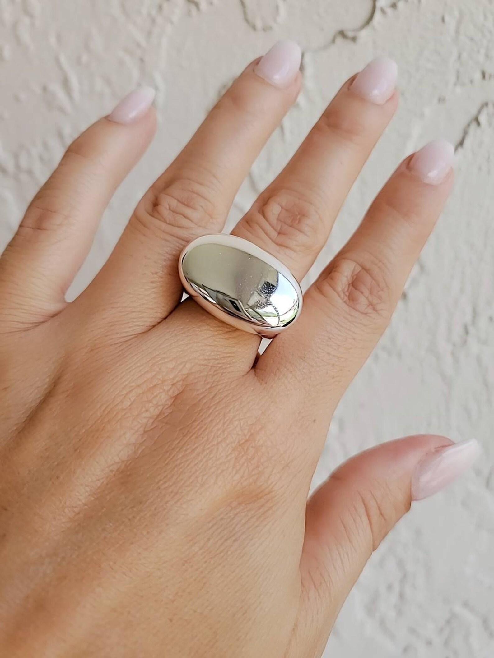 Dome Ring Sterling Silver Women Ring Large Dome Ring Sexy Etsy