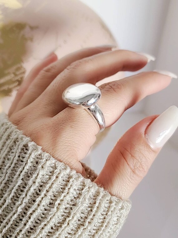 Dome Ring, Sterling Silver Dome Ring, Large Dome Ring, Statement