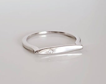 Sterling Silver Bar Ring, Dainty Women's Ring, Statement Ring, 925 Stamped, Thin Bar Ring, Flat Bar Ring