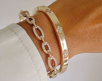 Gold Bangle Bracelet, Simple bangle, Stack bracelet, Statement Bracelet, Gift for Women, Stack bracelet, Anniversary Gift