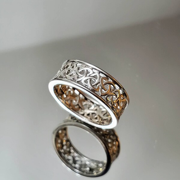 Celtic Ring, Sterling Silver Ring 925 Stamped, Thumb Band Unisex, Men Band, Women, non Tarnish, SIZE 11