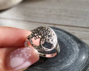 Sterling Silver Ring, Tree Of Life Ring, Women Ring, 925 Stamped, Spiritual Boho Bohemian, Statement Ring, non tarnish, size 3 to 15