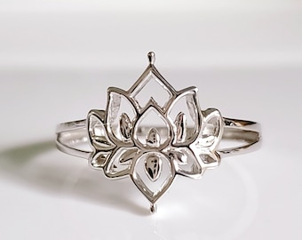 Lotus Ring, Flower Sterling Silver Ring, Mandala Ring, 925 S Minimalist Ring, Non tarnish, Size 4-13