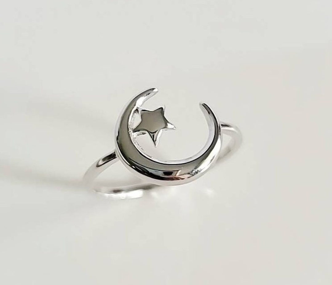 Thin Silver Star Rings Beautiful Rotating Star Ring for 