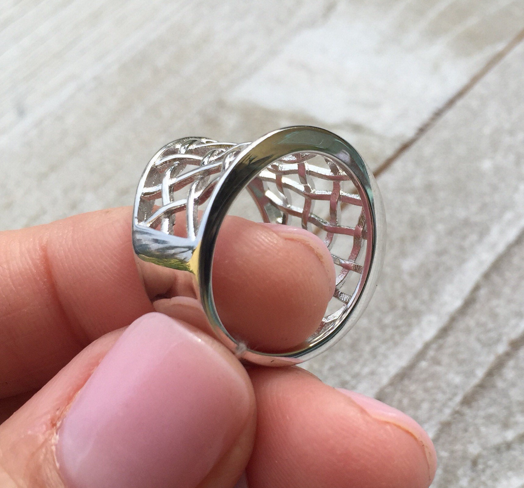 Statement Ring Net Ring Sterling Silver Ring for Women 925 Etsy